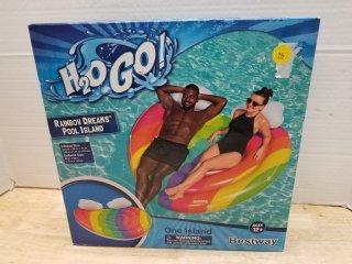 New Rainbow dreams pool island, 65 by 58 by 17 inch