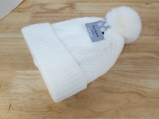 New White Pom Beanie