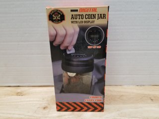 Digital auto coin jar with LCD display, 8 inch tall 