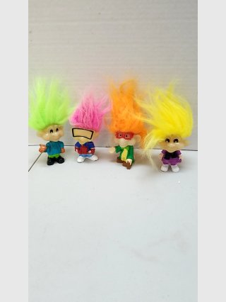 Troll Dolls Set of 4, each 5 inch 