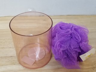 New Pink Cup and Purple Loofah