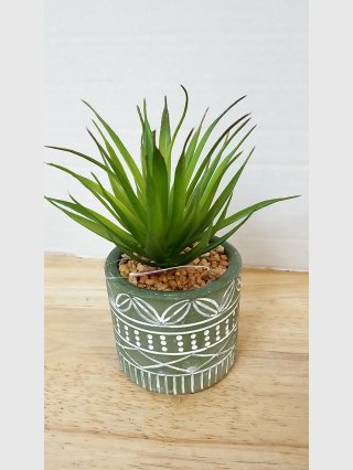 Faux Succulent in Decorative Pot 6 inch