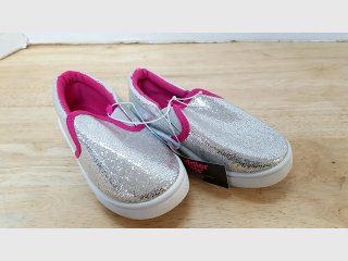 Silver Glitter Toddler Slip-On Shoes size 9