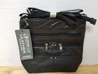 New Stone Valley Black Leather Crossbody Bag