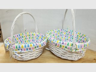 Easter Bunny Wicker Baskets (2), 9 and 12 inch