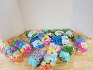 New easter grass and eggs