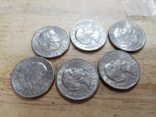 6 Susan B Anthony dollars
