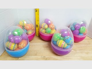 Assorted Plastic Easter Eggs in Baskets
