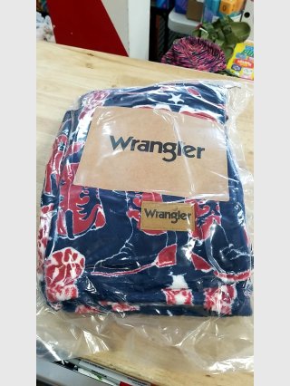 New Wrangler Patriotic Print Throw, 50 x 70 inch