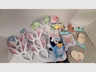 Easter Bunny Headbands & Bluey Toys Lot