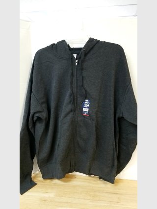 Gray Zip-Up Hoodie Jacket mens 2xl