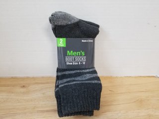 New mens boot socks 2 pack size 6-12