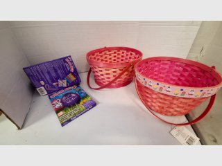 Pink Easter Baskets 10 inch, Egg Dye, misc