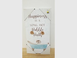 New Bubble Bath Happiness Sign 16 by 8 inch 