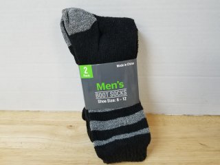 New 2 pairs mens boot socks size 6-12