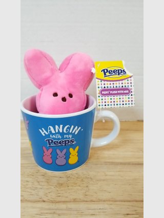 Peeps Plush Bunny in Hanging Mug
