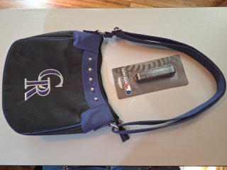New Colorado Rockies purse 10x8 inch without handle, 54 inch shoe strings