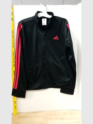 Adidas Black Track Jacket w/ Red Stripes