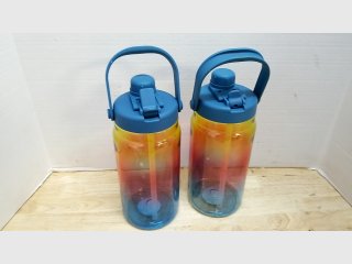 New Pair of Blue Gradient Sports Water Bottles