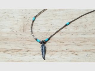 Turquoise Feather Necklace