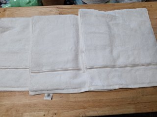16x30 inch new towels, 3 total
