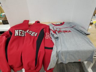 Husker jacket xl, and shirt size large 