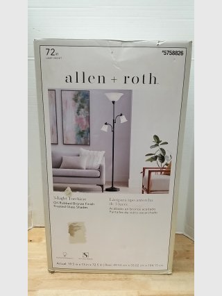 New 72\" Allen + Roth 3-Light Torchiere Lamp