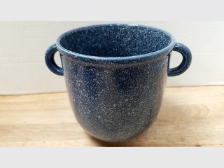New Blue Speckled Flower Ceramic  Planter, 10 in