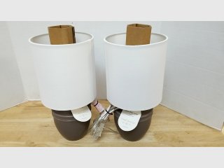 Threshold Ceramic Table Lamps Pair 14 inch