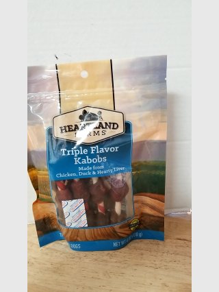 Heartland Farms Triple Flavor Dog Kabob, exp 2/26