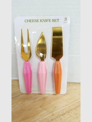 Gold Cheese Knife Set 3pc