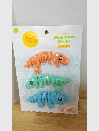 Sun Squad Flexible Dino Dive Sticks 3 Pack