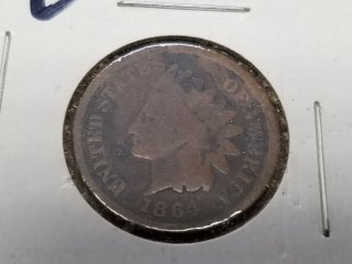 1864L Indianhead penny 
