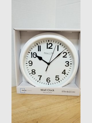 Mainstays Wall Clock 8.7in White