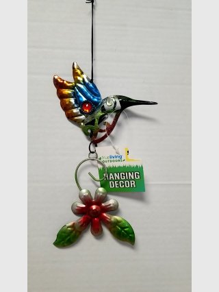 Hummingbird Hanging Outdoor Decor 9 inch 