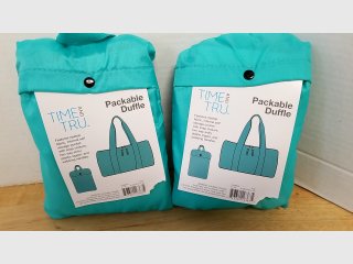 Time and Tru Teal Packable Duffles (4)