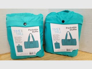 Time & Tru Teal Pkgble Duffle Bags 4