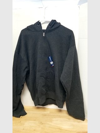 New Gray Zip-Up Hoodie Jacket, mens xl