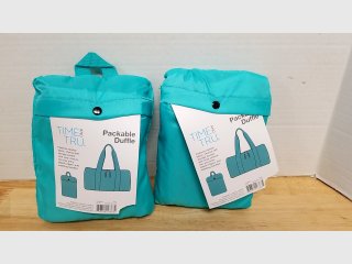 Time Tru Packable Turquoise Duffles 4 total 