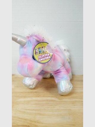 Glitter Unicorn Plush Toy 8 by 8 inch 
