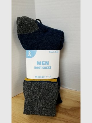 Men\'s Boot Socks 2 Pack Sz 6-12
