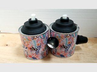 New Tiki Torches Pair with Lanterns