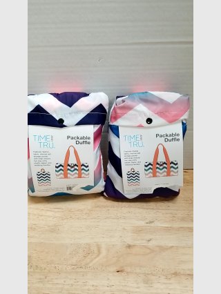 Time & Tru Packable Duffle Bags (2)