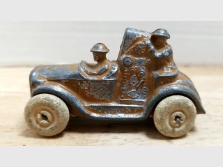 Vintage Toy Car w/ Soldiers, 4 in