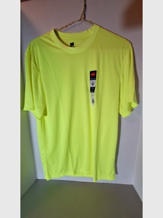 Hanes Cool DRI Bright Yellow T-Shirt, size medium