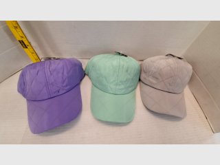 Quilted Hats in Purple, Teal, Gray