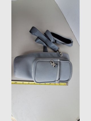 Gray Neoprene Crossbody Sling Bag