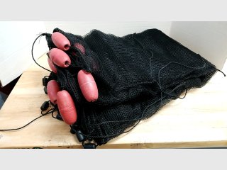 New Black Fishing Net with Red Floats, unknown size, larger