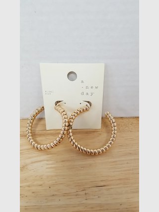 New Gold Hoop Earrings 2.5 inch