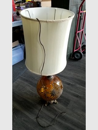Decorative Amber Glass Table Lamp